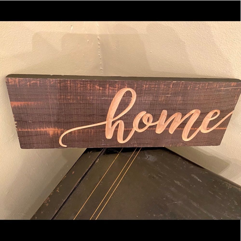 Rustic Wood HOME Sign Wall Decor Ln!
